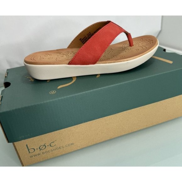 B.O.C Shoes - B.O.C. Aimee Classic Women's Flip-Flop Thong Sandal Coral Orange Red Blend Sz 6